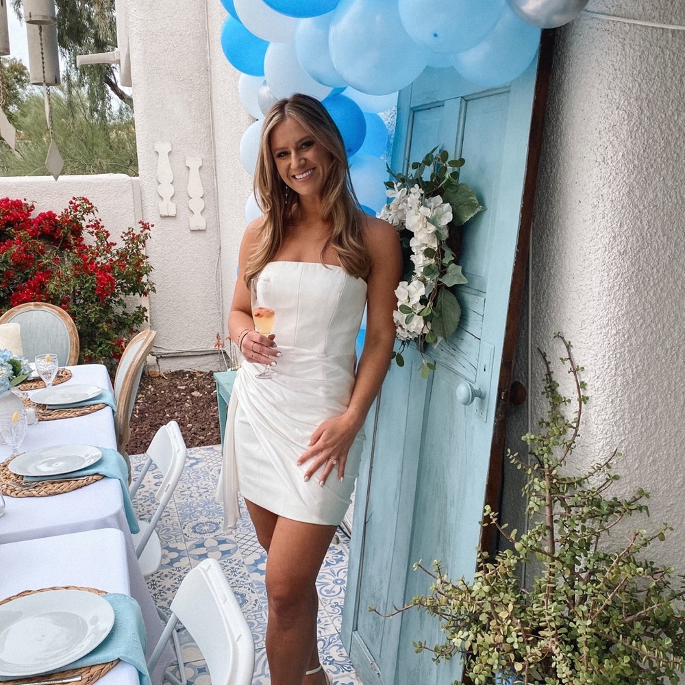 Cinq À Sept Kennith Side-Tied Strapless Cocktail Dress